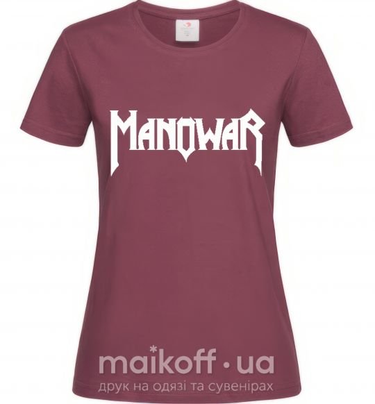 Жіноча футболка MANOWAR Бордовий фото
