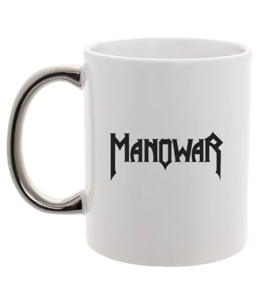 Чашка з кольоровою ручкою MANOWAR Срібло фото