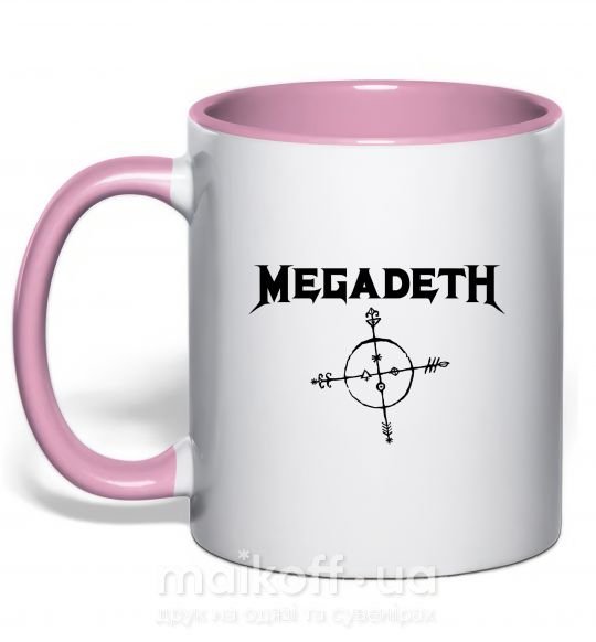 Чашка з кольоровою ручкою MEGADETH Ніжно рожевий фото