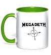 Чашка с цветной ручкой MEGADETH Лаймовый фото