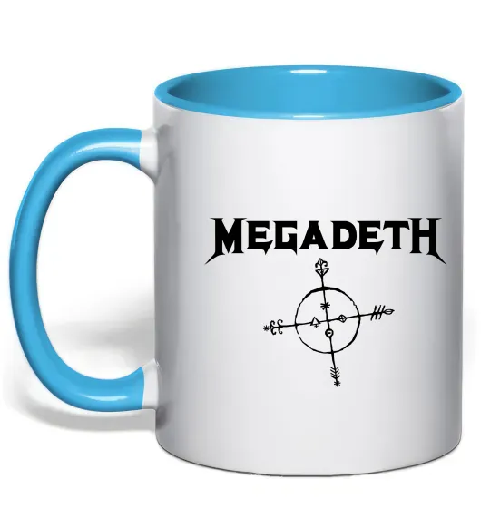 Чашка с цветной ручкой MEGADETH Голубой фото