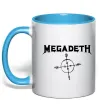 Чашка с цветной ручкой MEGADETH Голубой фото
