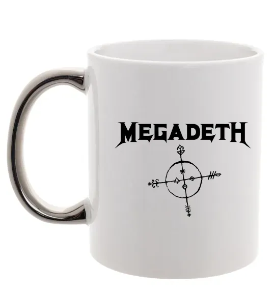 Чашка с цветной ручкой MEGADETH Серебро фото