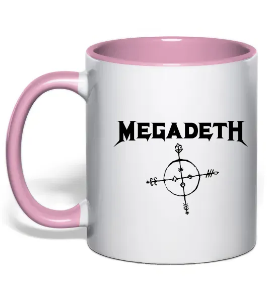Чашка с цветной ручкой MEGADETH Нежно розовый фото