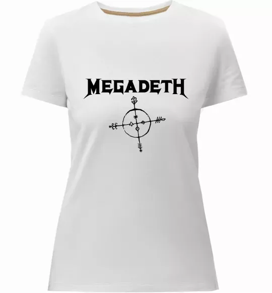 Женская премиум футболка MEGADETH Белый фото