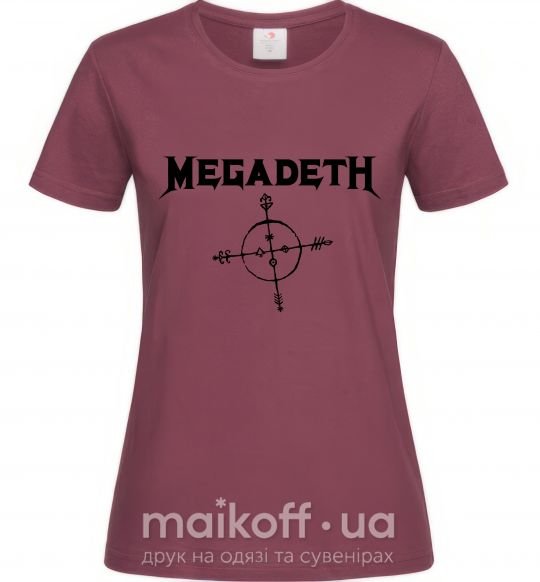 Женская футболка MEGADETH Бордовый фото