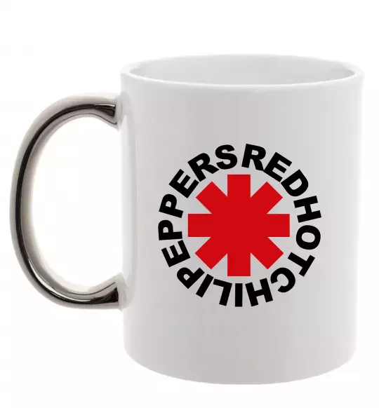 Чашка з кольоровою ручкою Red hot chilly pappers Срібло фото