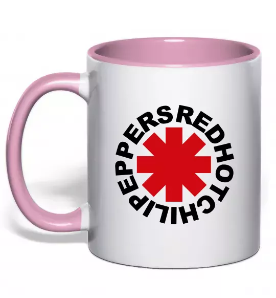 Чашка з кольоровою ручкою Red hot chilly pappers Ніжно рожевий фото