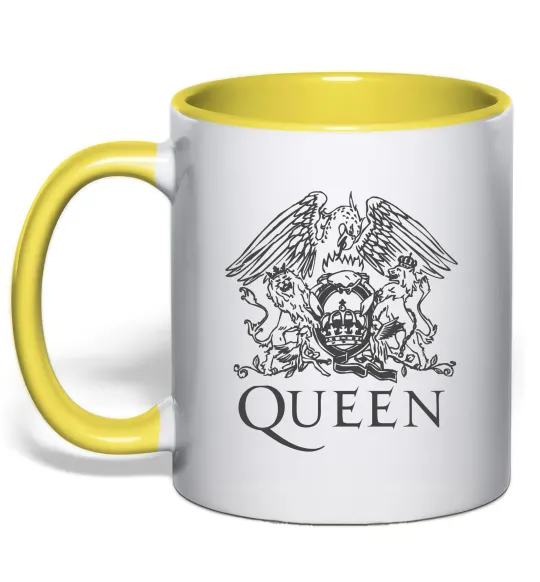 Чашка з кольоровою ручкою QUEEN Лимонний фото