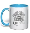 Чашка з кольоровою ручкою QUEEN Блакитний фото