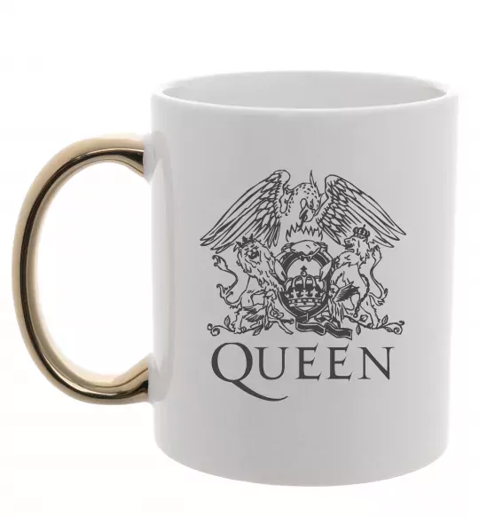 Чашка з кольоровою ручкою QUEEN Золото фото
