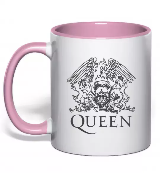 Чашка з кольоровою ручкою QUEEN Ніжно рожевий фото