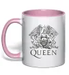 Чашка з кольоровою ручкою QUEEN Ніжно рожевий фото