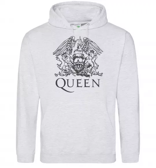 Женская толстовка (худи) QUEEN Серый меланж фото