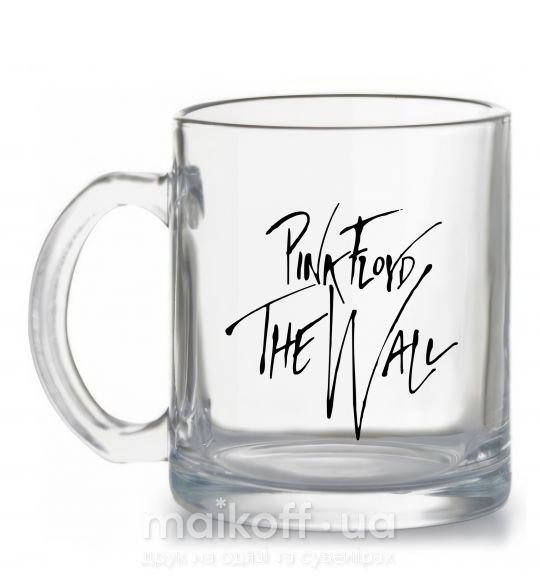 Чашка стеклянная PINK FLOYD подпись Прозрачный фото