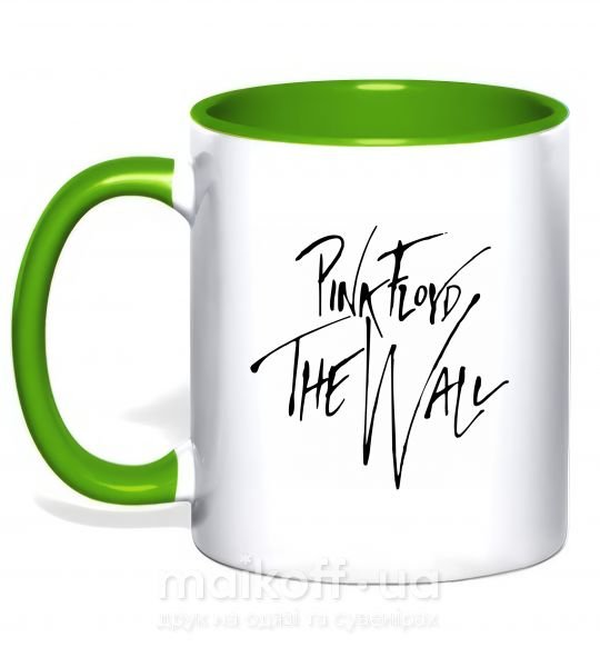 Чашка с цветной ручкой PINK FLOYD подпись Зеленый фото