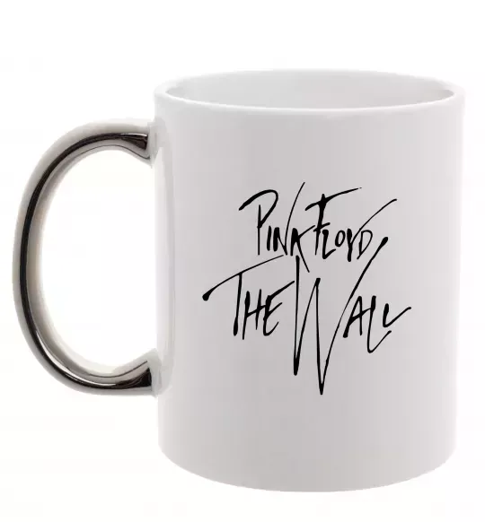 Чашка з кольоровою ручкою Pink Floyd підпис Срібло фото