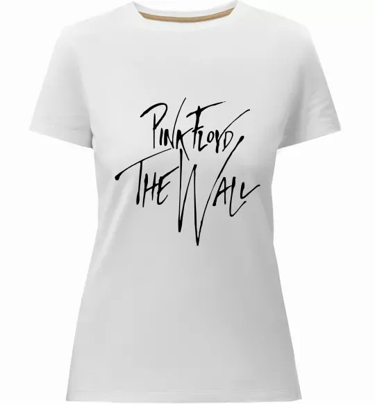 Женская премиум футболка Pink Floyd підпис Белый фото