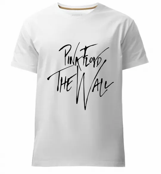 Мужская премиум футболка Pink Floyd підпис Белый фото