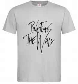 Мужская футболка Pink Floyd підпис Серый фото