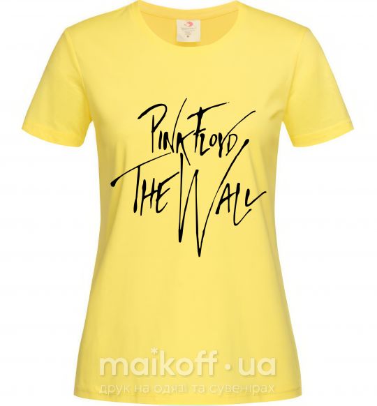 Жіноча футболка PINK FLOYD подпись Лимонний фото