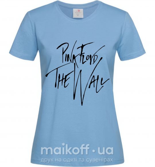 Жіноча футболка PINK FLOYD подпись Блакитний фото