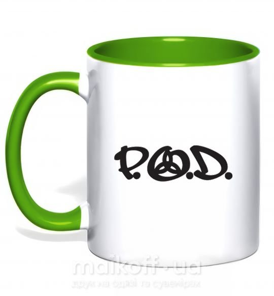 Чашка з кольоровою ручкою P.O.D. Зелений фото
