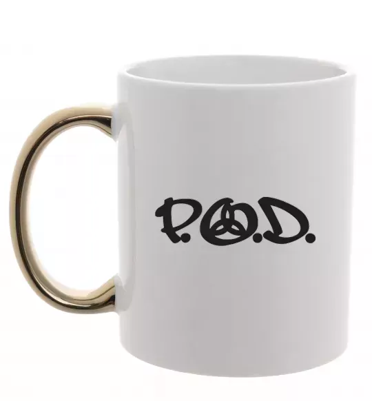 Чашка с цветной ручкой P.O.D. Золото фото