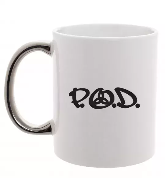 Чашка с цветной ручкой P.O.D. Серебро фото