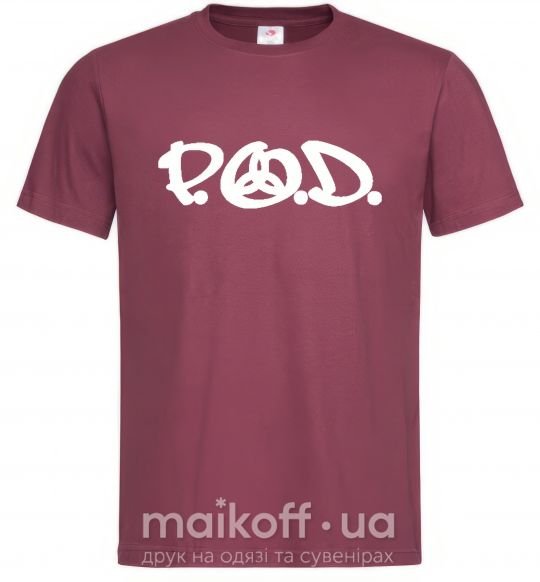 Мужская футболка P.O.D. Бордовый фото