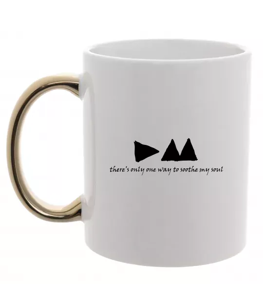 Чашка з кольоровою ручкою DEPECHE MODE Золото фото