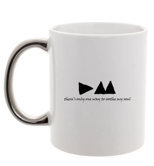 Чашка з кольоровою ручкою DEPECHE MODE Срібло фото