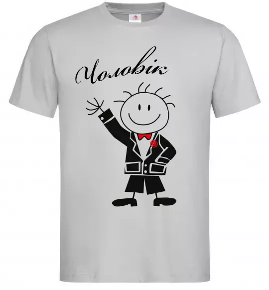 Мужская футболка Чоловік Серый фото