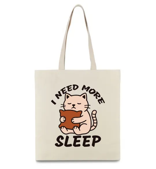Эко-сумка NEED MORE SLEEP Бежевый фото