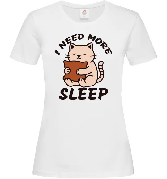 Жіноча футболка NEED MORE SLEEP Білий фото