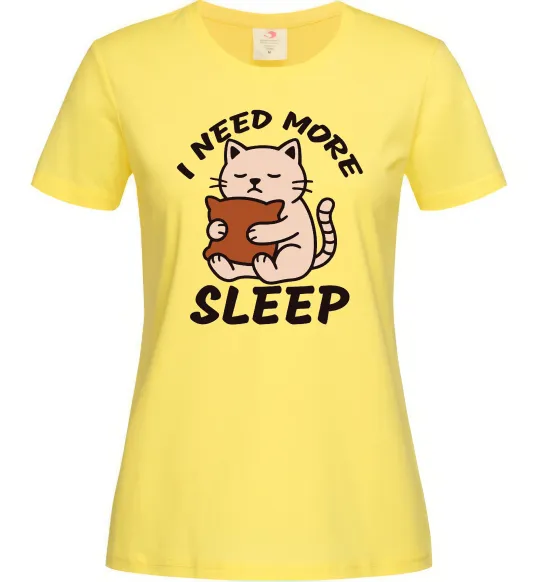 Жіноча футболка NEED MORE SLEEP Лимонний фото