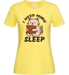 Жіноча футболка NEED MORE SLEEP Лимонний фото