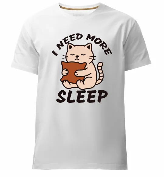 Мужская премиум футболка NEED MORE SLEEP Белый фото