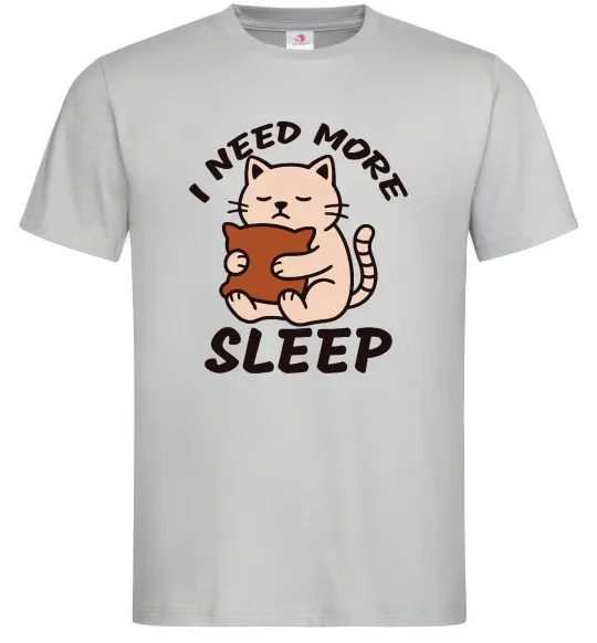 Мужская футболка NEED MORE SLEEP Серый фото