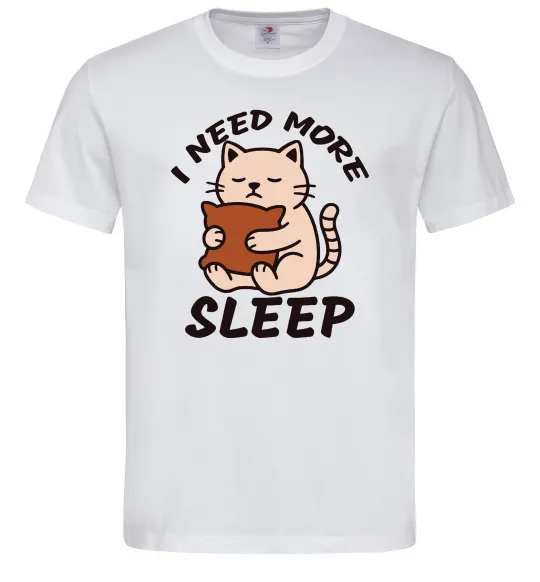 Мужская футболка NEED MORE SLEEP Белый фото