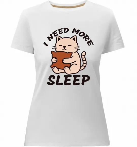 Женская премиум футболка NEED MORE SLEEP Белый фото