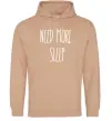 Мужская толстовка (худи) NEED MORE SLEEP Песочный фото