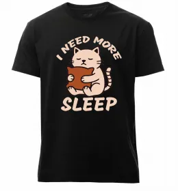 Мужская премиум футболка NEED MORE SLEEP Черный фото