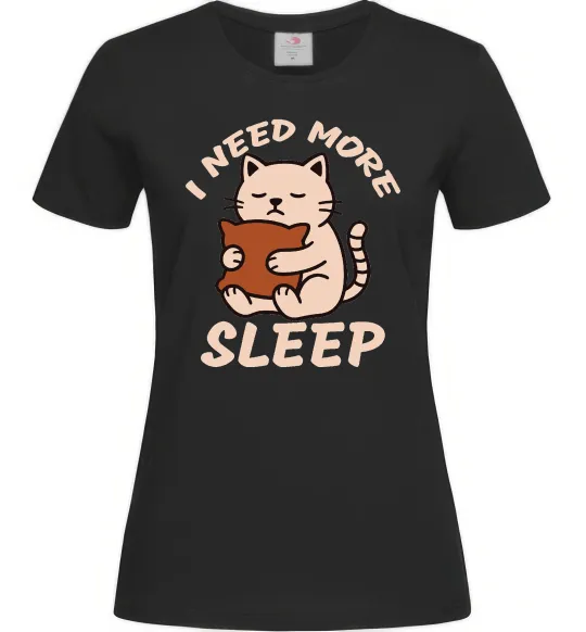 Жіноча футболка NEED MORE SLEEP Чорний фото