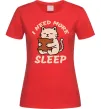 Жіноча футболка NEED MORE SLEEP Червоний фото