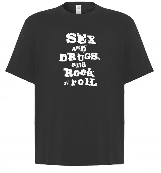 Футболка Оверсайз SEX DRUGS ROCK N ROLL Черный фото