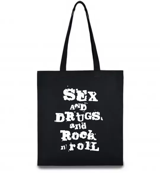 Еко-сумка SEX DRUGS ROCK N ROLL Чорний фото