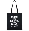Еко-сумка SEX DRUGS ROCK N ROLL Чорний Еко-сумка SEX DRUGS ROCK N ROLL Чорний фото
