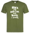 Мужская футболка SEX DRUGS ROCK N ROLL Оливковый фото