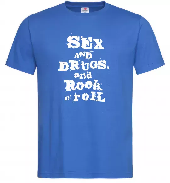 Мужская футболка SEX DRUGS ROCK N ROLL Ярко-синий фото